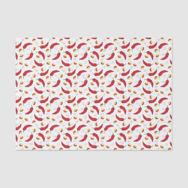 Papier Mousseline Élégant Motif Red Chile (Recto)