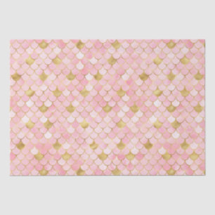 Papier Mousseline Élégant ombré rose métallisé et écailles de sirène