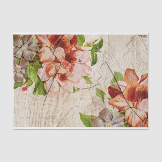 Papier Mousseline Élégant papier de fond de découpage floral (Recto)