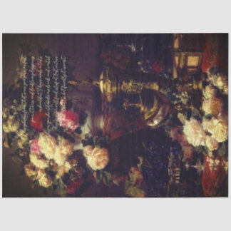 Papier Mousseline Élégant papier de fond de découpage floral antique