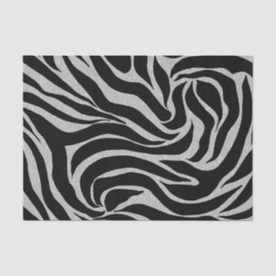 Papier Mousseline Elégant Parties scintillant noire Silver Zebra Pos