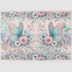 Papier Mousseline Élégant Pastel Aquarelle Papillons Découpage