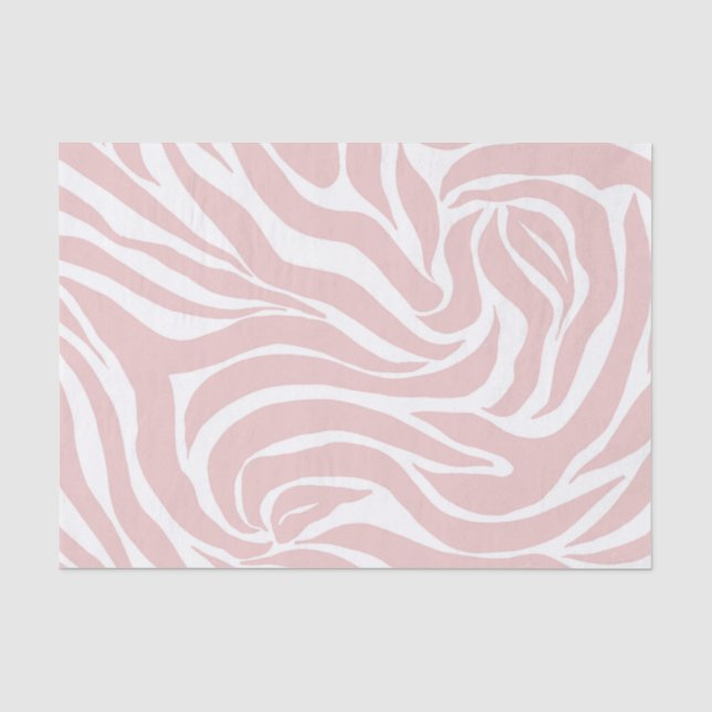 Papier Mousseline Élégant Poster de animal blanc rose pâle Zèbre (Recto)