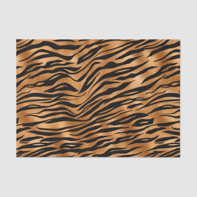 Papier Mousseline Élégant Poster de animal de tigre de cuivre (Recto)
