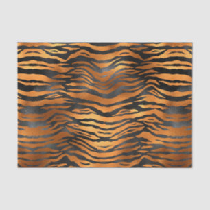 Papier Mousseline Élégant Poster de animal de tigre noir en cuivre