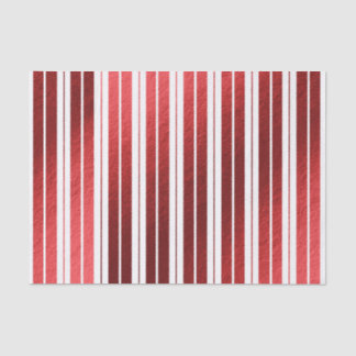 Papier Mousseline Élégant rayé métallisé rouge et blanc