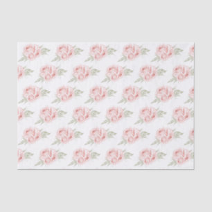 Papier Mousseline Élégant Rose Blush rose Floral