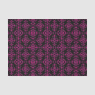 Papier Mousseline Élégant rose chaud et noir de style victorien dama