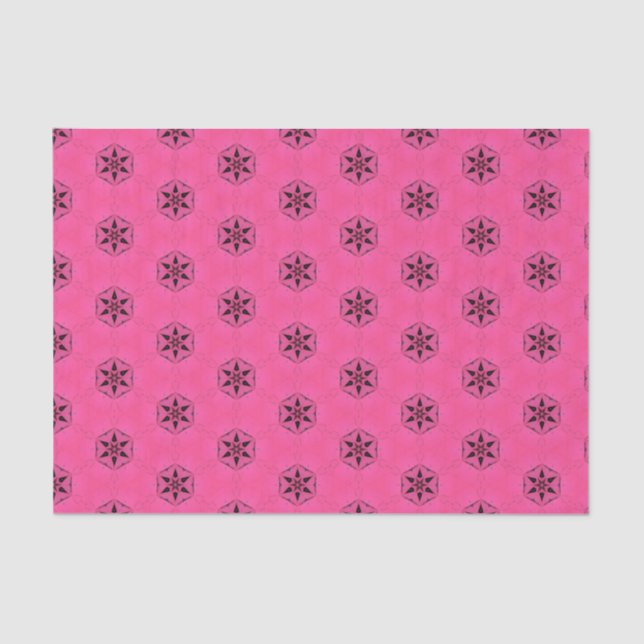 Papier Mousseline Elégant rose chaud Motif géométrique Girly Chic (Recto)