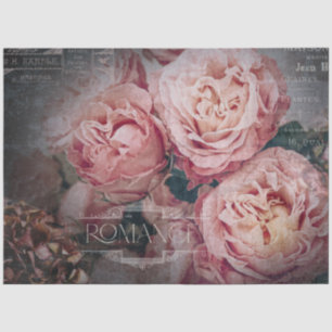 Papier Mousseline Elegant Rose Flowers Moody Ephemera Decoupage