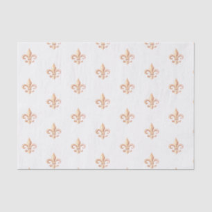Papier Mousseline Élégant Rose-Or Vintage héraldique Fleur de lis