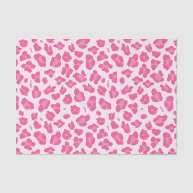 Papier Mousseline Élégant rose sur papier de tissus Motif léopard ro (Recto)