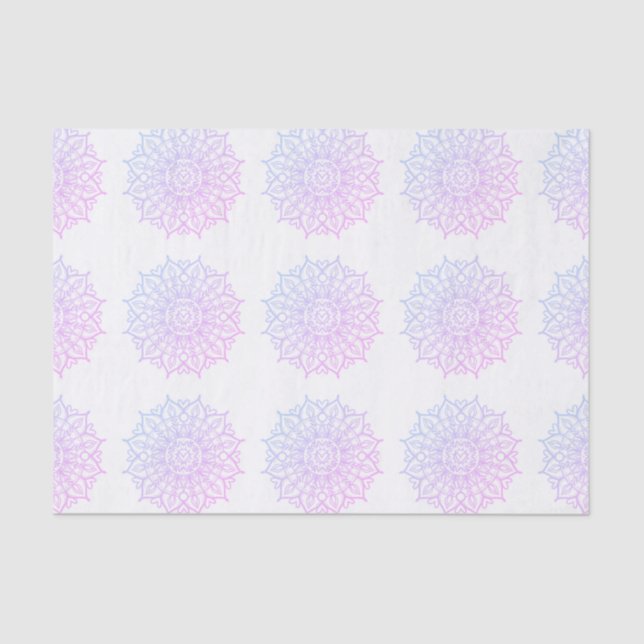 Papier Mousseline Elégant rose violet Boho Ombre Mandala Decoupage (Recto)