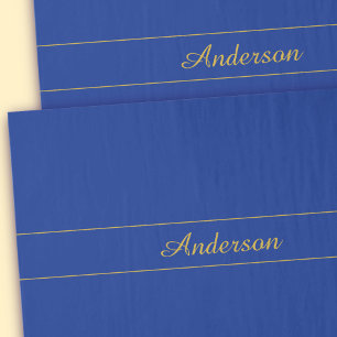 Papier Mousseline Élégant script or sur Arrière - plan bleu marine