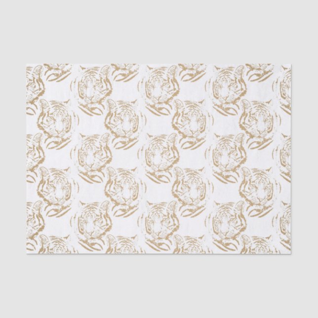 Papier Mousseline Elégant tigre de Parties scintillant d'or Imprimer (Recto)