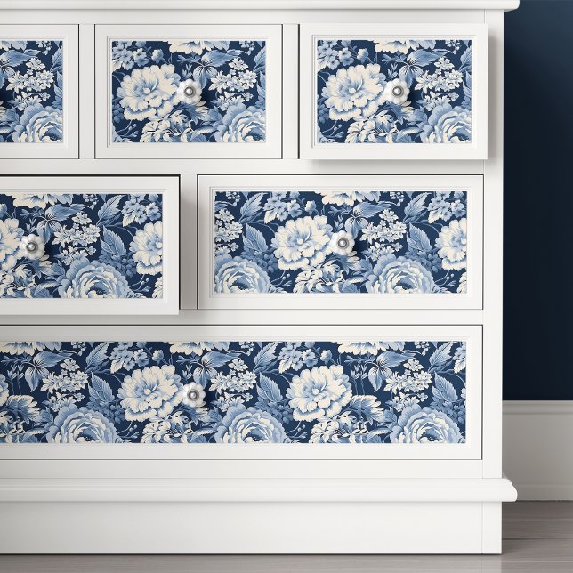 Papier Mousseline Élégant Toile Française De Jouy Découpage Floral B (Créateur téléchargé)