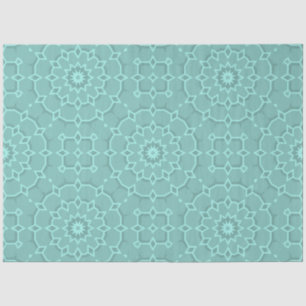 Papier Mousseline Elégant Turquoise Mosaïque Motif géométrique
