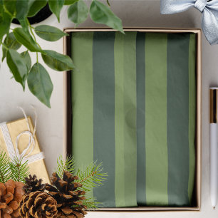 Papier Mousseline Élégant Vert Chasseur Jardin Rayure Verte 