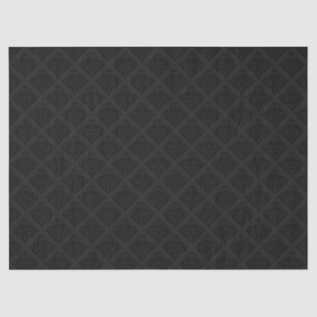 Papier Mousseline Elégant Victorian Damask Black (Recto)