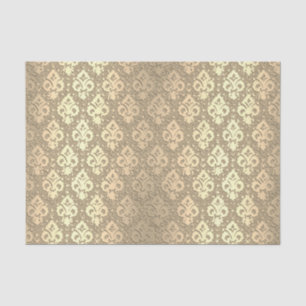 Papier Mousseline Elégant Vintage Chic Rose Gold Damask