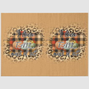 Papier Mousseline Élégant Vintage Fall Love Citrouille