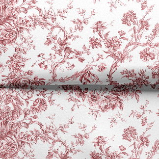 Papier Mousseline Élégant Vintage Français gravé Floral Toile-rose