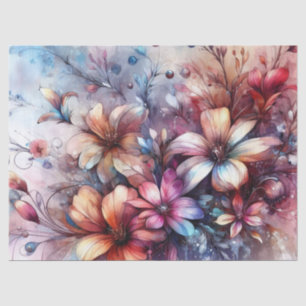 Papier Mousseline Elégant Vintage Rustique Inspiré Floral Découpage