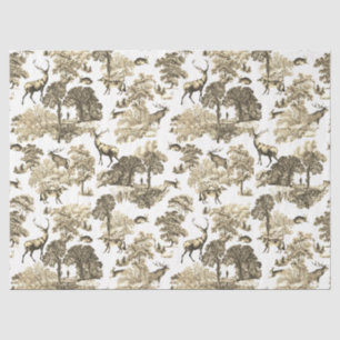 Papier Mousseline Élégant Vintage Toile Animaux Bois Épais