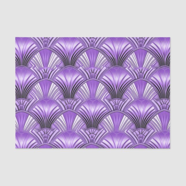 Papier Mousseline Elégant violet noir art déco (Recto)