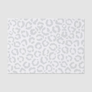 Papier Mousseline Elegant White Gray Leopard Cheetah Animal Print