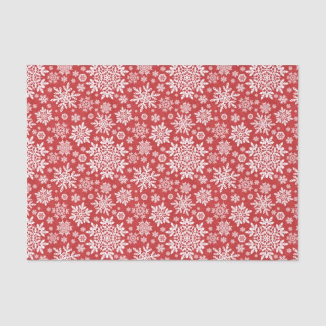 Papier Mousseline Elegant White Snowflake (Cranberry) (Recto)