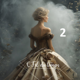 Papier Mousseline Elegant Woman in Opulent Ball Gown