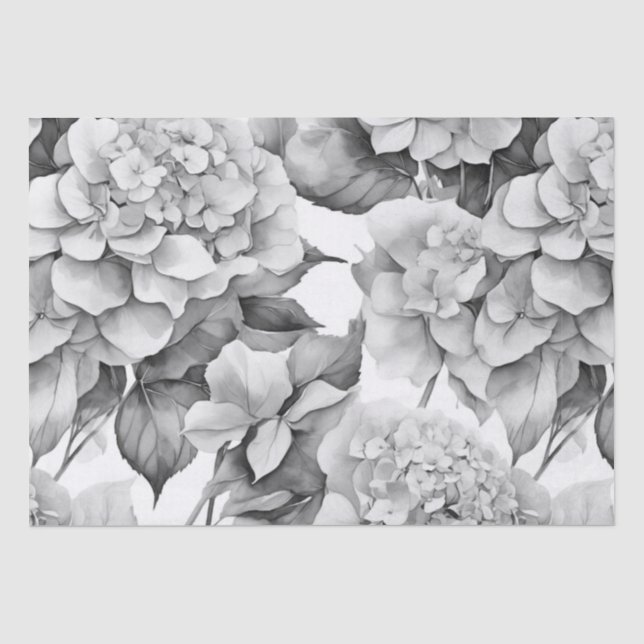Papier Mousseline Elégante aquarelle blanche grise noire (Recto)