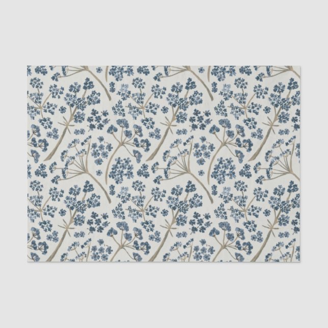 Papier Mousseline Elégante aquarelle bleue (Recto)