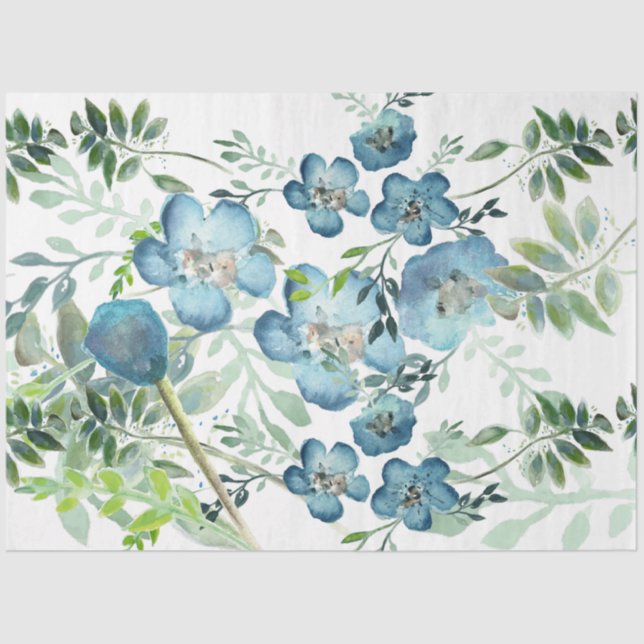 Papier Mousseline Elégante aquarelle florale (Recto)