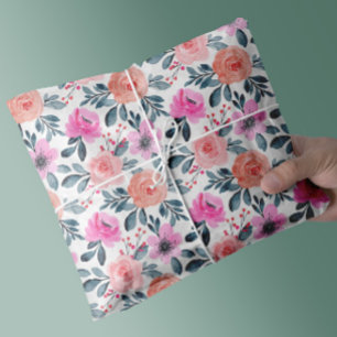 Papier Mousseline Elégante aquarelle Florale Vintages