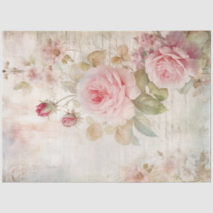 Papier Mousseline Elégante aquarelle rose pâle roses éphémère