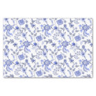 Elégante Chintz Floral Bleu Antique sur Blanc