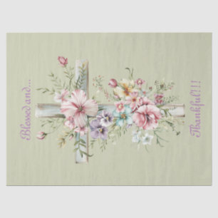 Papier Mousseline Elégante Croix Florale Bénéficiée et Gaie! ! !