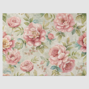 Papier Mousseline Elégante Ephémère florale rose inspirée Vintage