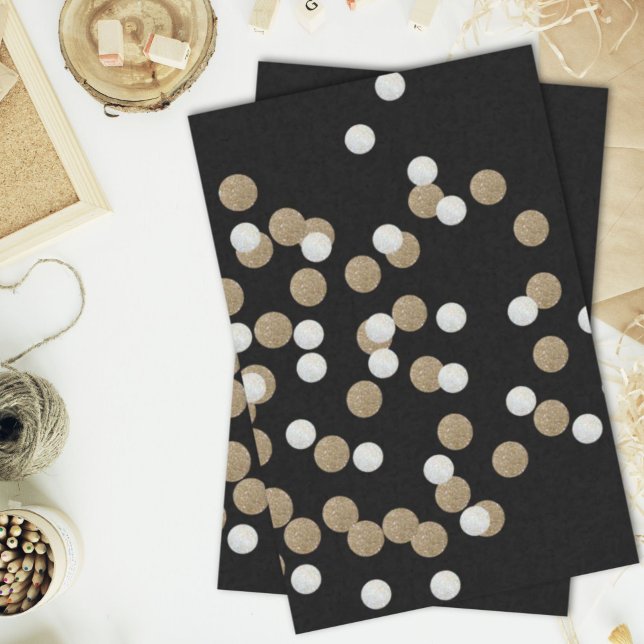 Papier Mousseline élégante fête de vacances Black Gold Confetti (elegant modern Black Gold Confetti Holiday Party Tissue Paper)