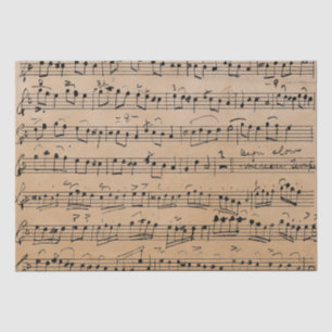 Papier Mousseline Élégante feuille d'écriture manuscrite Vintage Not