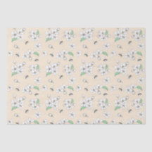 Élégante fleur de cerisier abeilles Tissu Papier