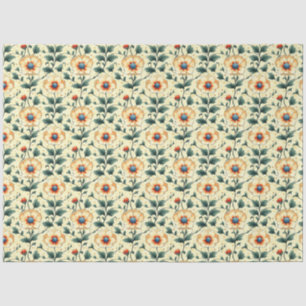 Papier Mousseline Élégante floraison Vintage de fleurs orange