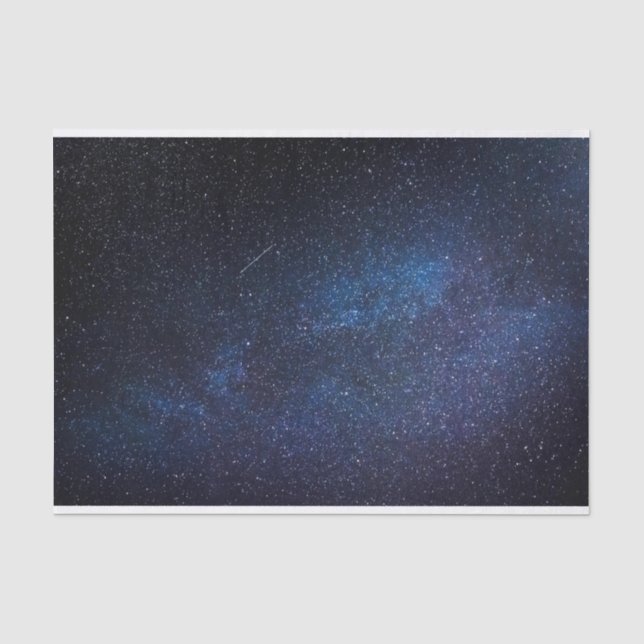 Papier Mousseline Élégante Galaxie de Milkyway Bleu (Recto)