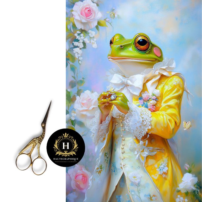 Papier Mousseline Elégante grenouille de Pâques dans la couche jaune (Créateur téléchargé)