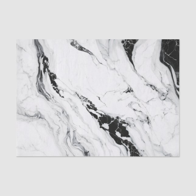 Papier Mousseline Elégante pierre de marbre noir et blanc abstrait (Recto)