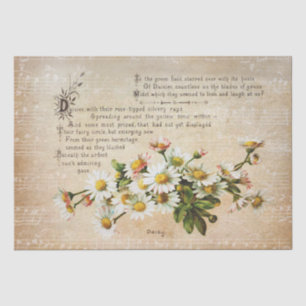 Papier Mousseline Élégante poésie Vintage marguerite de fleurs