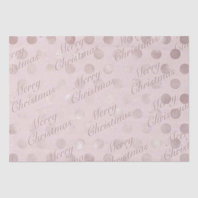 Papier Mousseline Élégante Pointe rose Joyeux Noël (Recto)