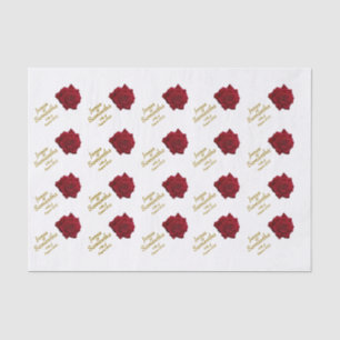 Papier Mousseline Élégante Rose rouge - Mariage